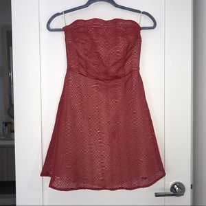 Keepsake lace red strapless mini